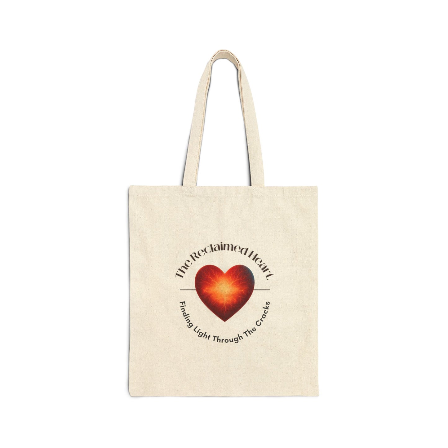 Heartfelt Cotton Canvas Tote Bag, Eco-Friendly Shopping Bag, Gift for Her, Reclaimed Heart Design, Reusable Tote for Any Occasion