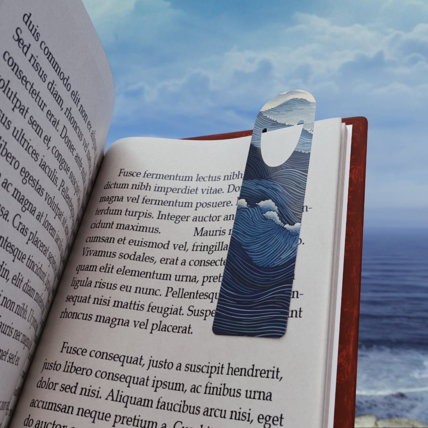 🌊 Flow of the Ocean Bookmark – Wave Line Art Design