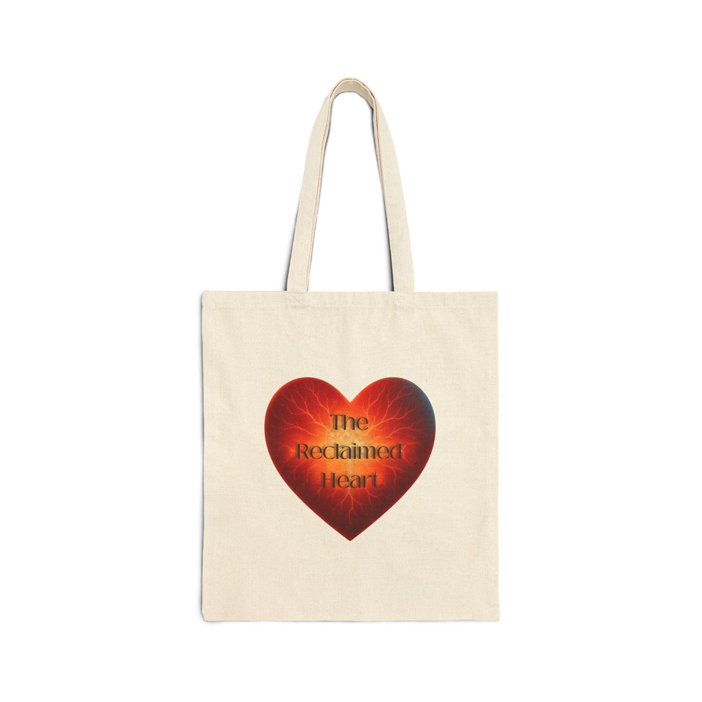 Heartfelt Cotton Canvas Tote Bag, Eco-Friendly Shopping Bag, Gift for Her, Reclaimed Heart Design, Reusable Tote for Any Occasion