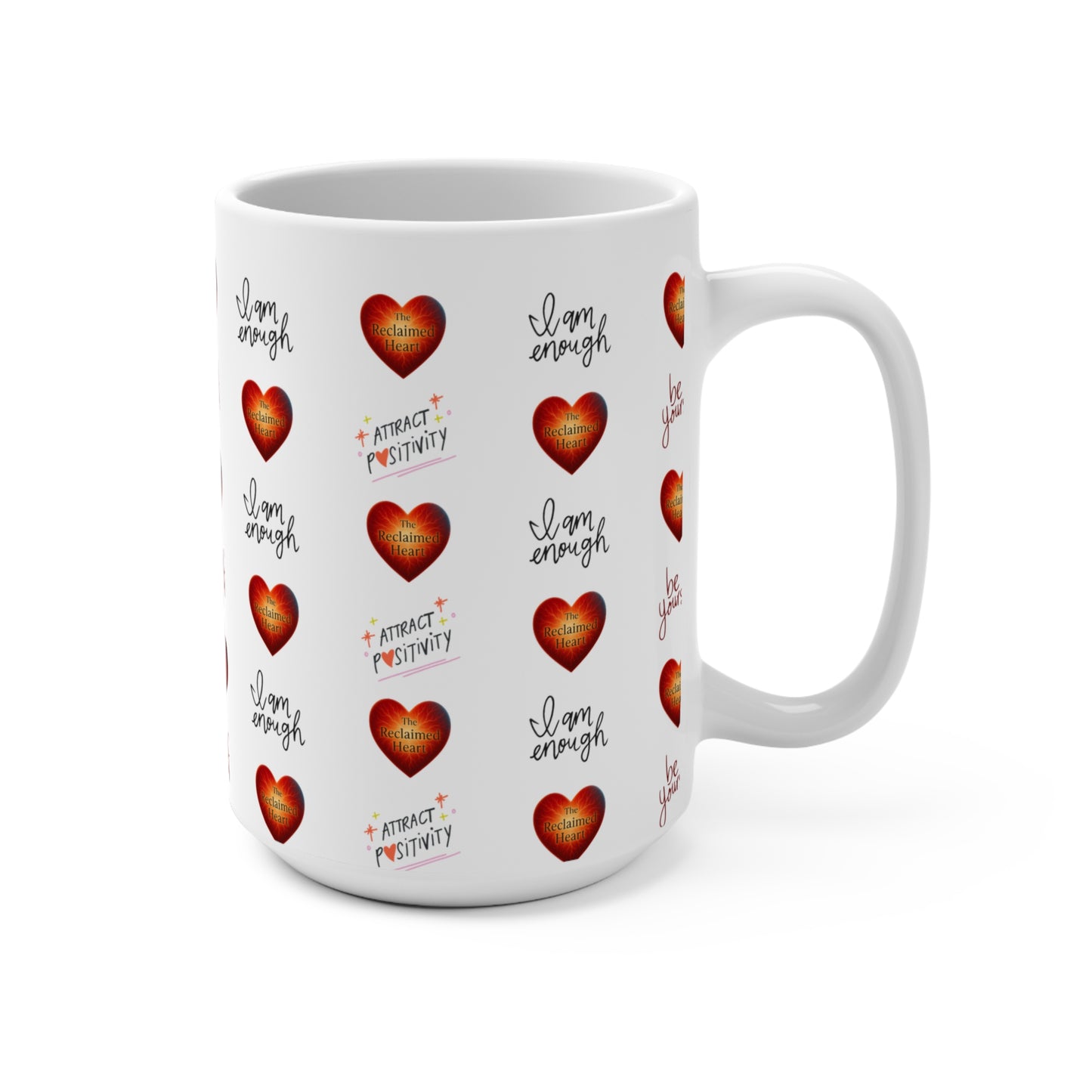 Heartfelt Affirmation Mug 15oz | Be Yourself, Self-Love Gift, Inspirational Coffee Cup, Motivational Mug, Heartwarming Decor