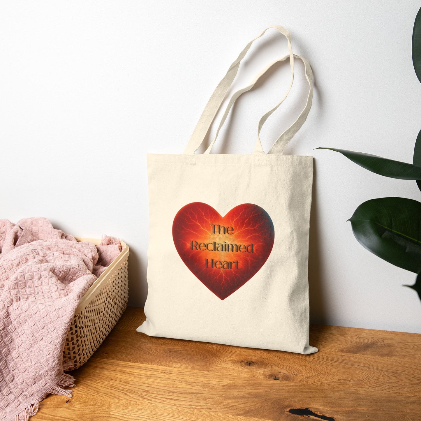 Heartfelt Cotton Canvas Tote Bag, Eco-Friendly Shopping Bag, Gift for Her, Reclaimed Heart Design, Reusable Tote for Any Occasion